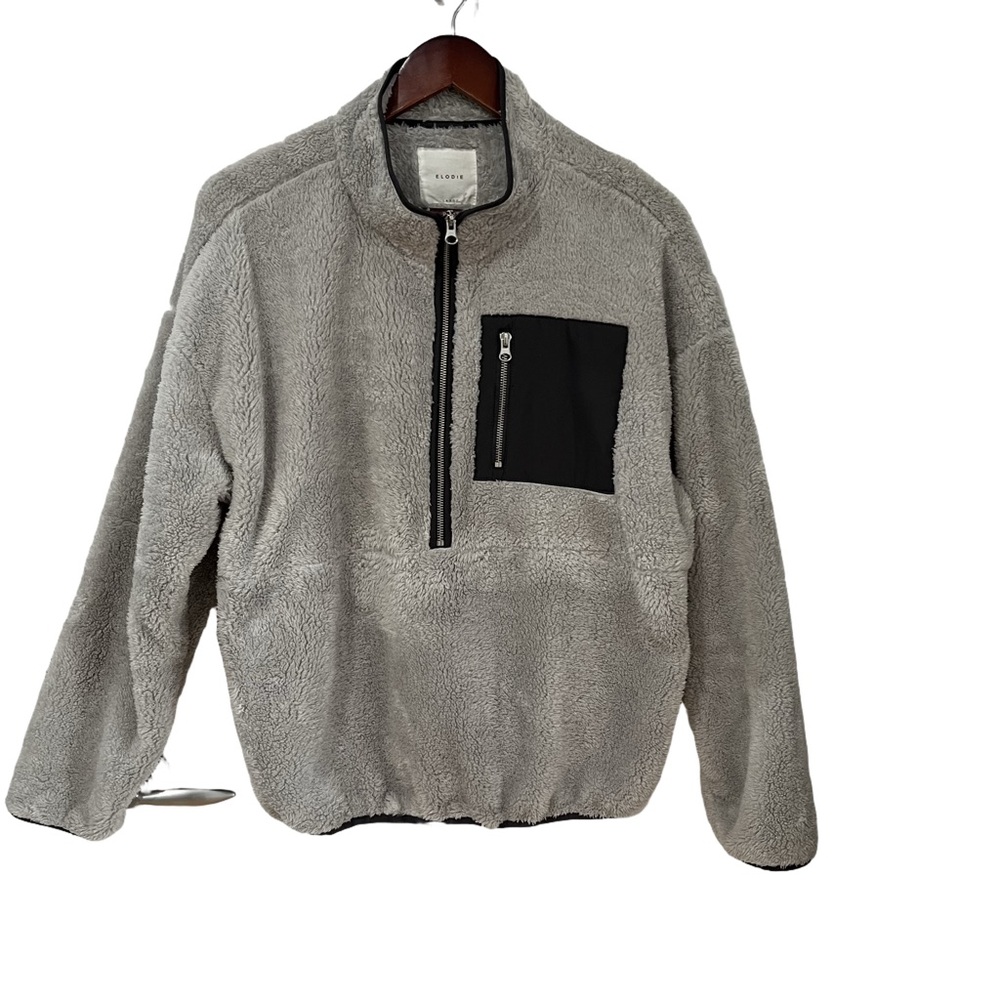 Elodie Gray and Black Zip Up Sweater